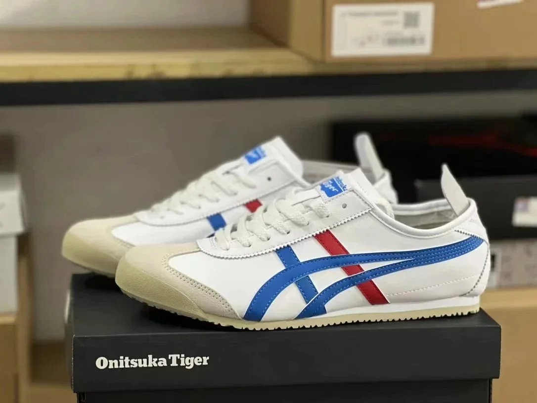 Onitsuka Tiger Mexico 66 White Blue Red Classic Sneakers