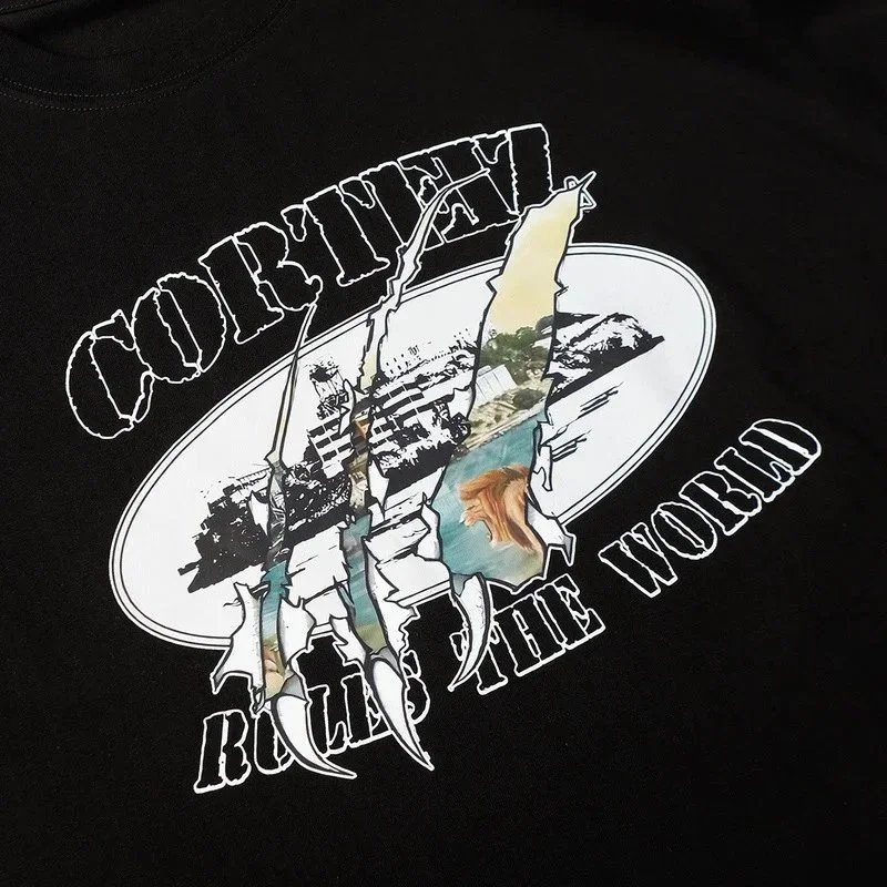 Corteiz Rules The World White Black Graphic T-Shirt
