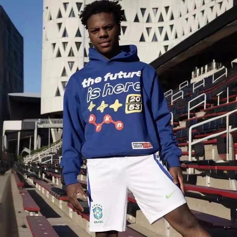 Broken Planet Blue Graphic Hoodie And Jogger Set