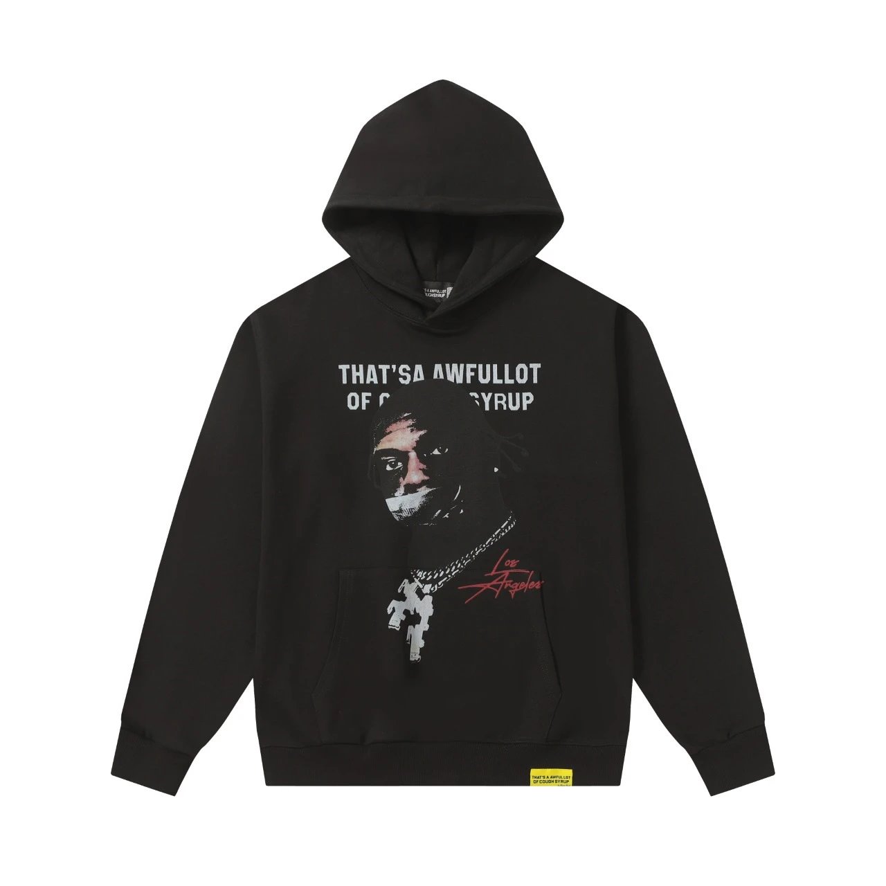 Black Graphic Hoodie With Distorted Face Print Streetwear