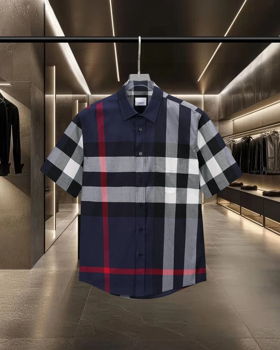 Burberry, plaid short-sleeve shirt