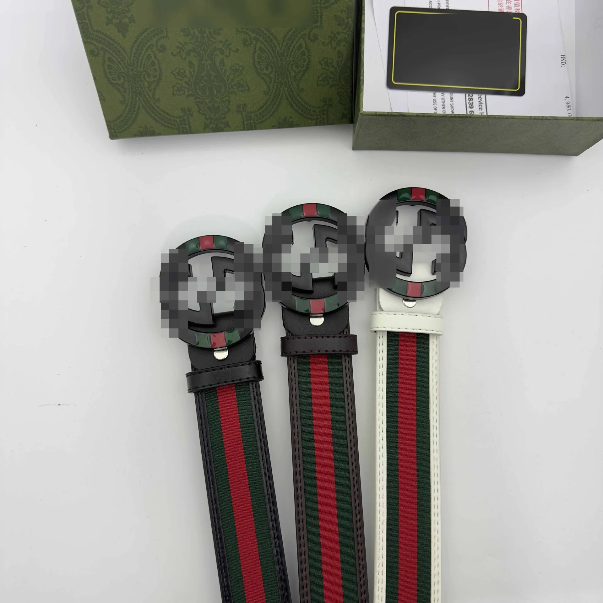 Gucci Marmont Green Red Web Belt