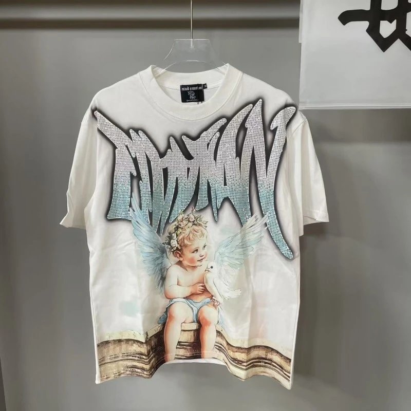 Mixed Emotions T-Shirts Graphic rhinestone T-shirt — EM 37#white