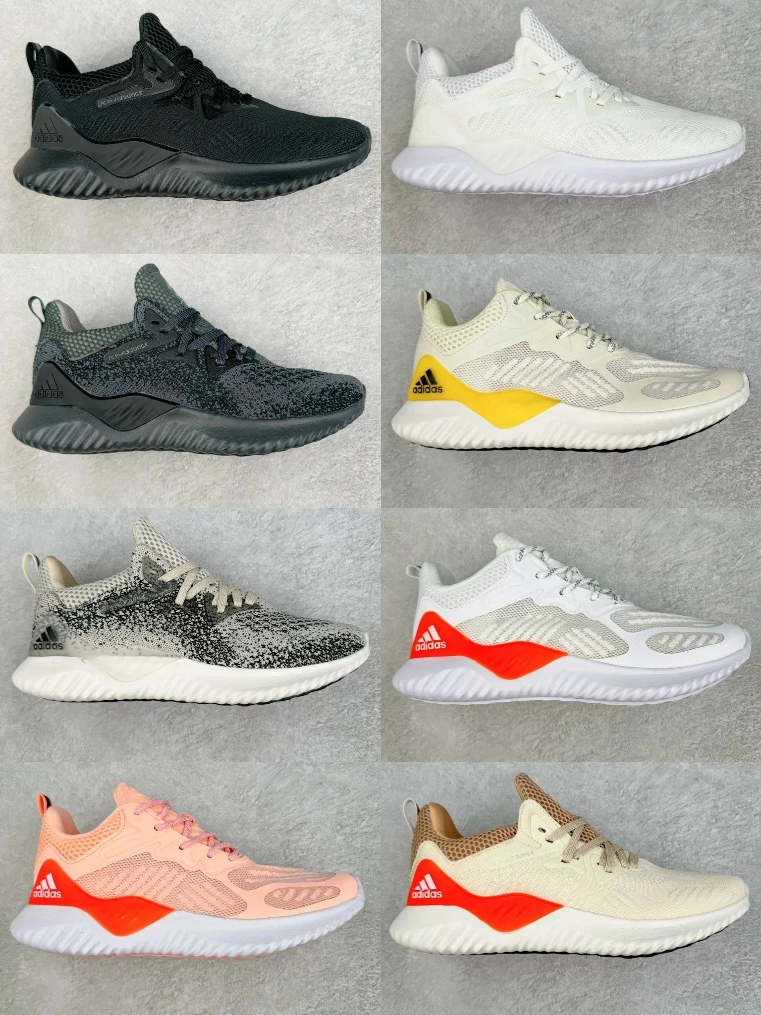 Adidas AlphaBounce Black Mesh Running Sneakers