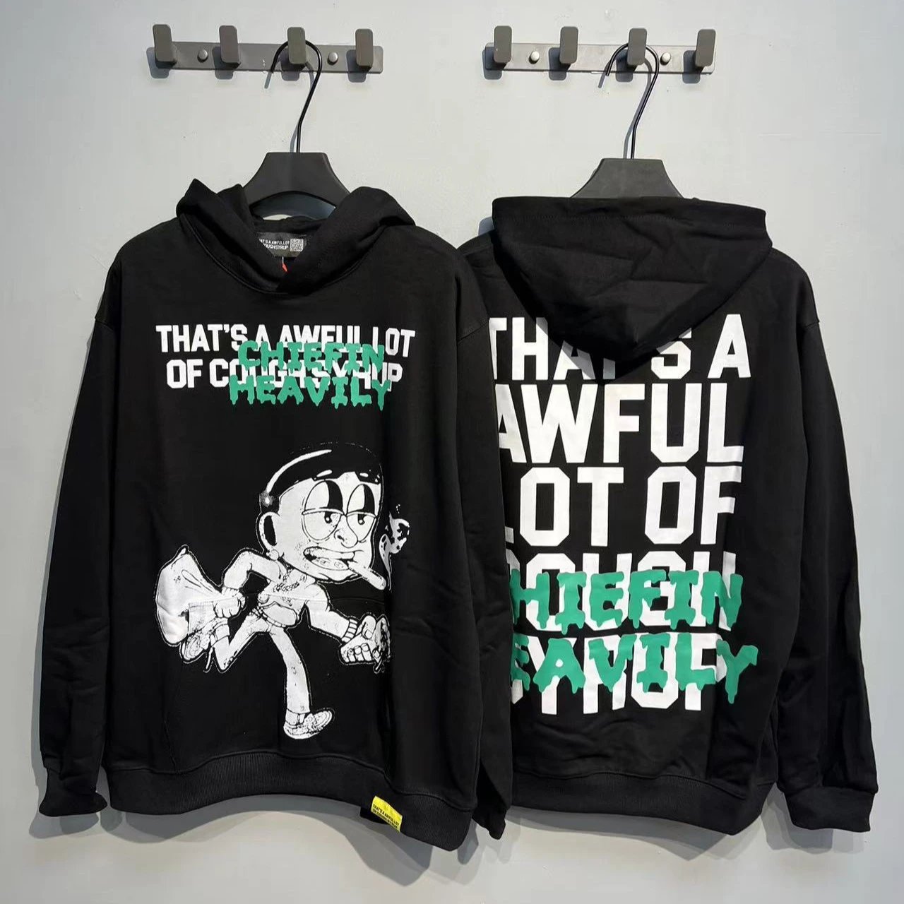 Chieftain Heavyly Black Graphic Hoodie