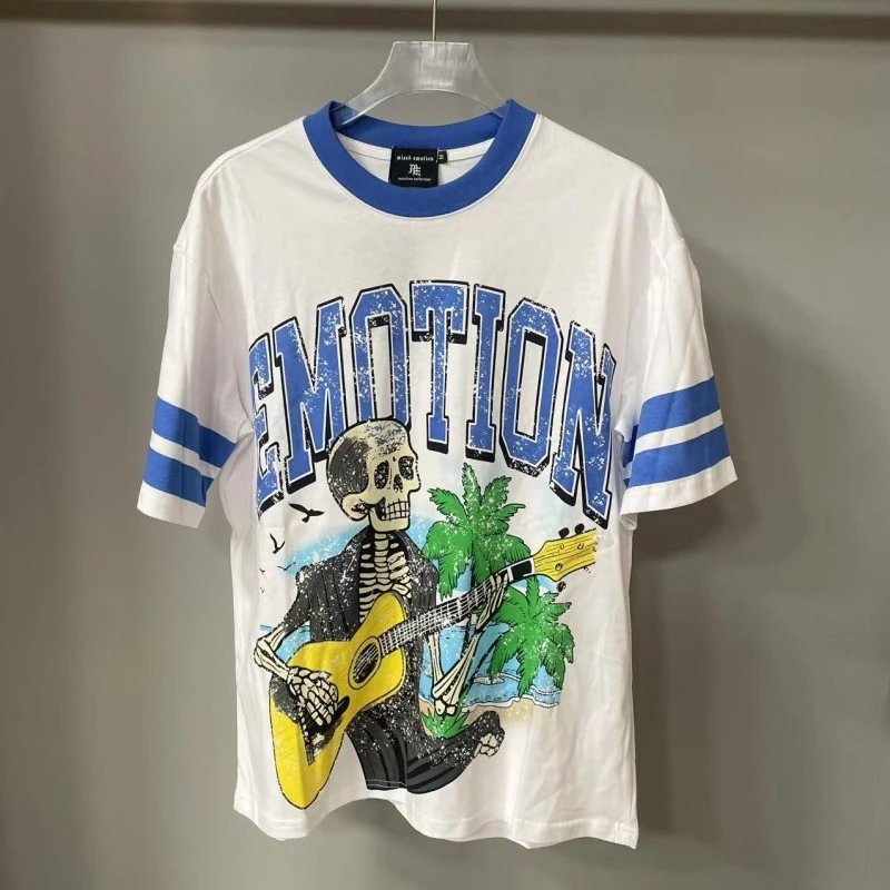 Mixed Emotions T-Shirts Graphic rhinestone T-shirt — B 107#-white