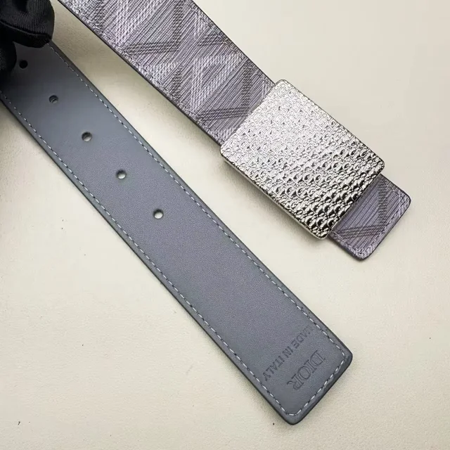 Dior Belts Oblique-pattern belt with logo buckle product detail image 17