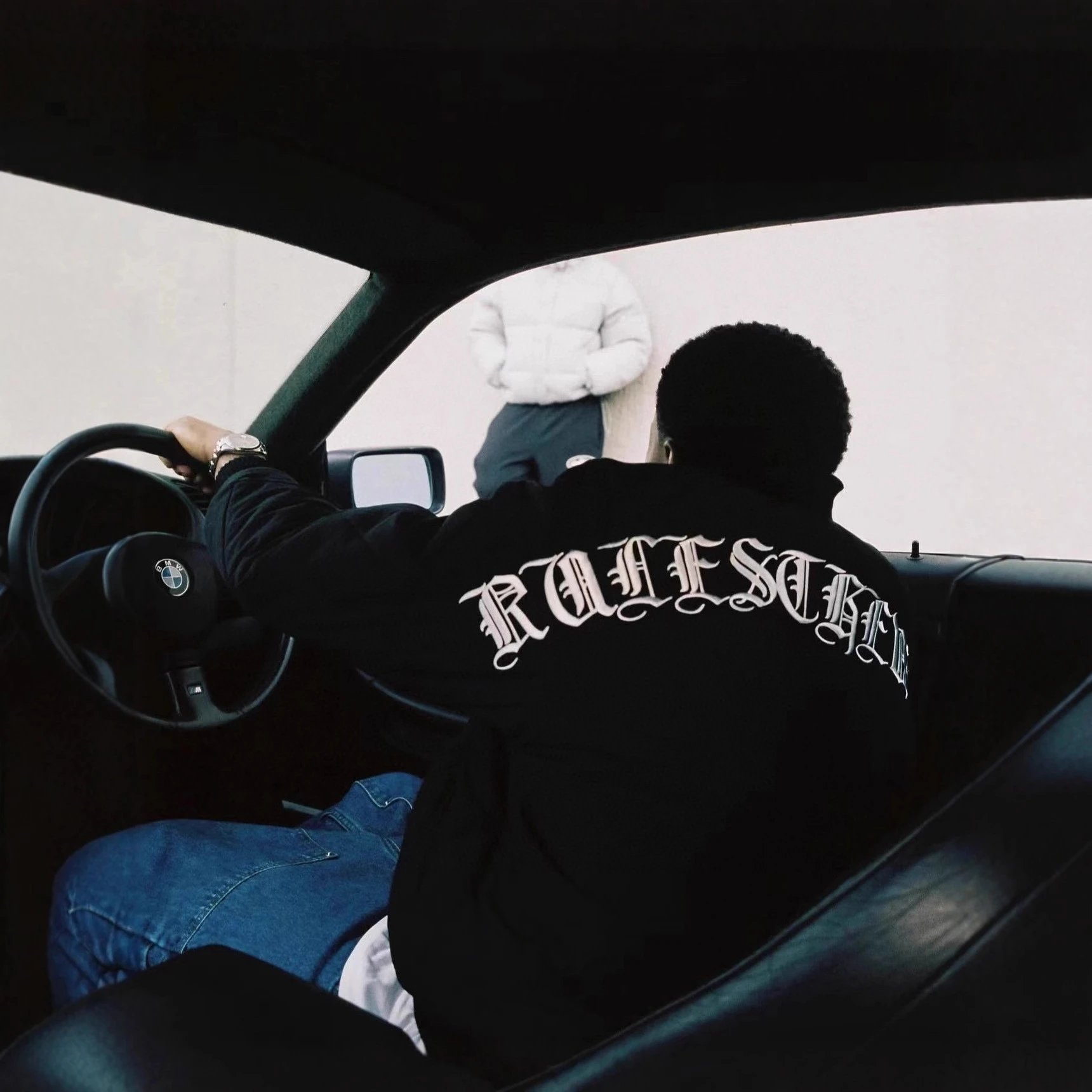 Raf Simons Black Gothic Script Hooded Sweatshirt