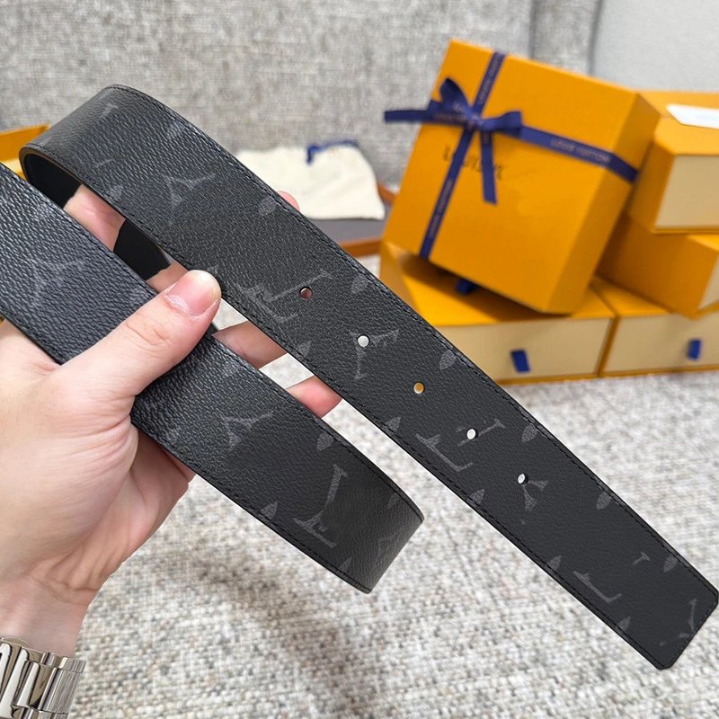 Louis Vuitton LV Initiales Black Monogram Leather Belt