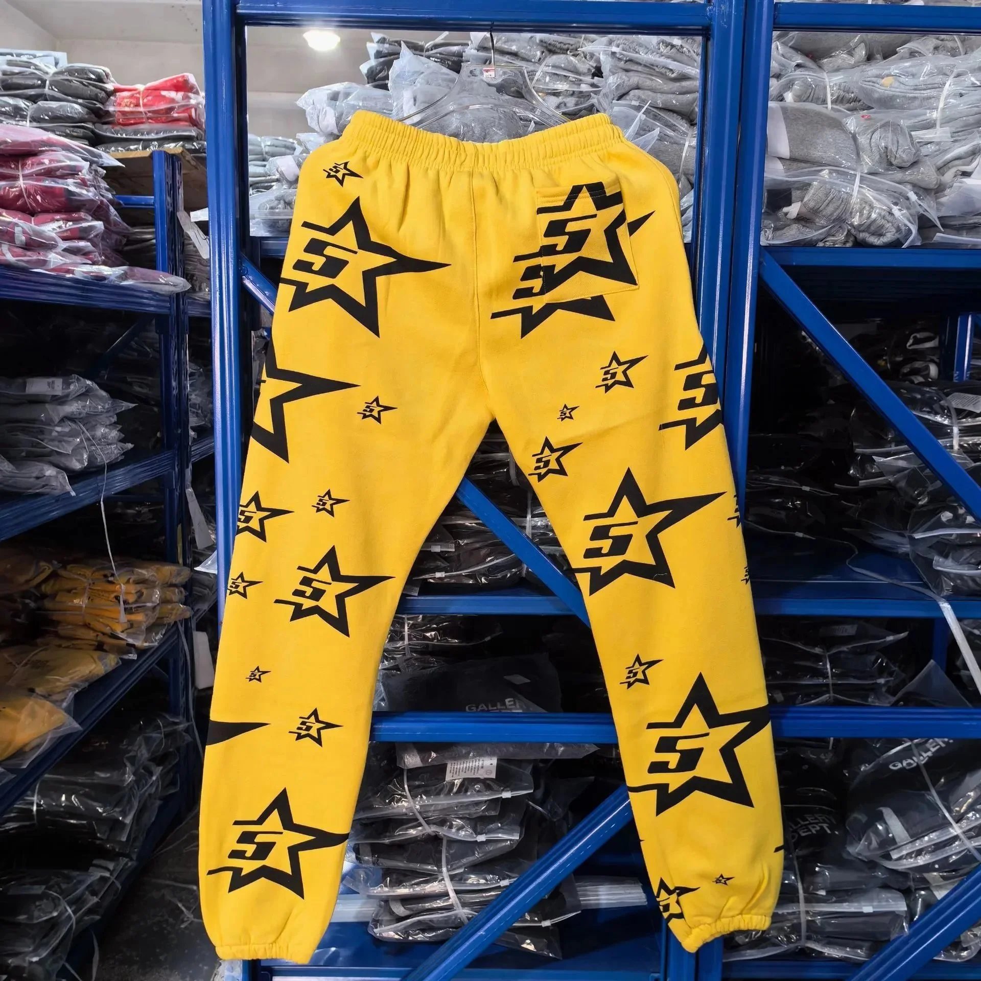 Star Logo Yellow All Over Print Jogger Pants