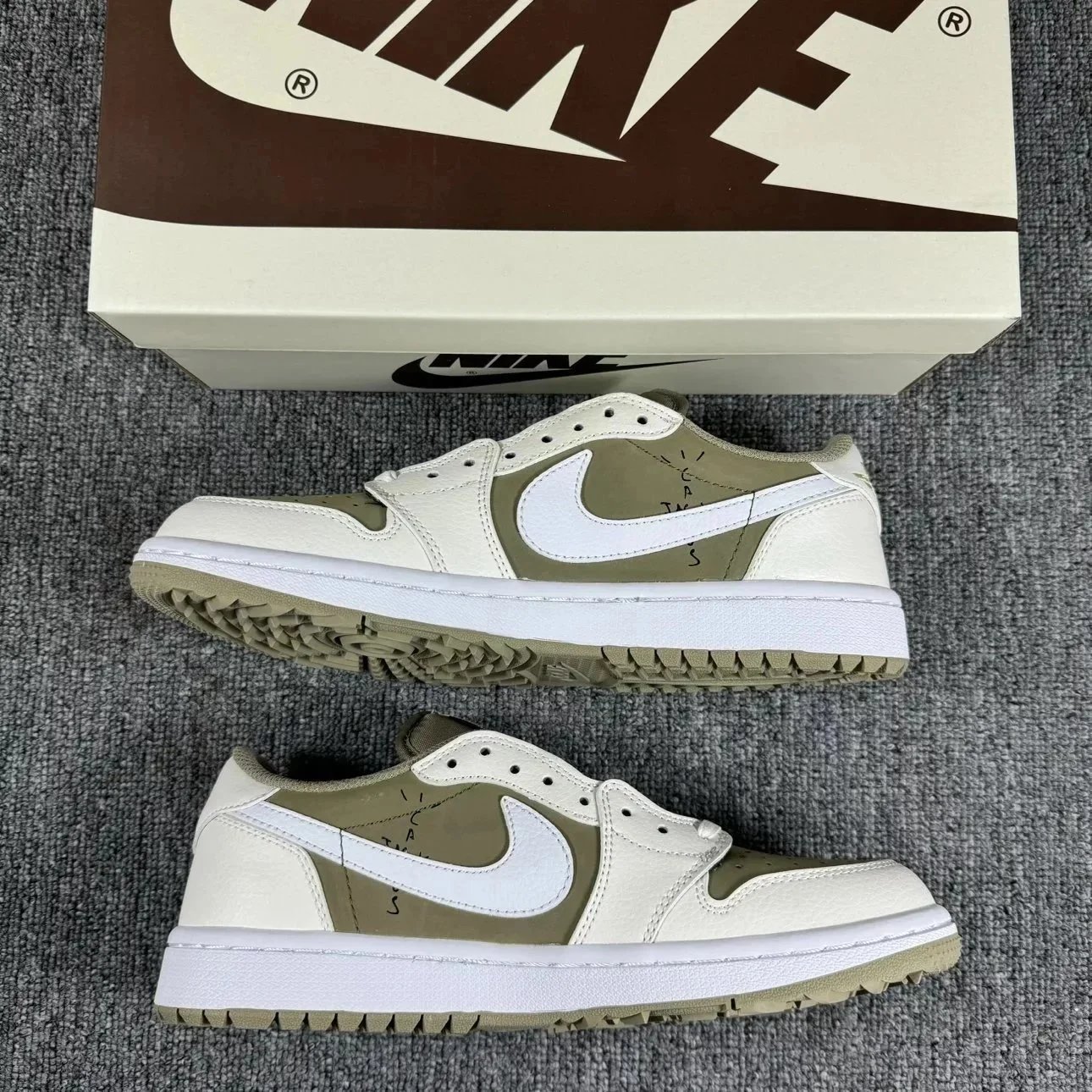 Nike Air Jordan 1 Low Black White Blue Olive Colorblock Sneakers