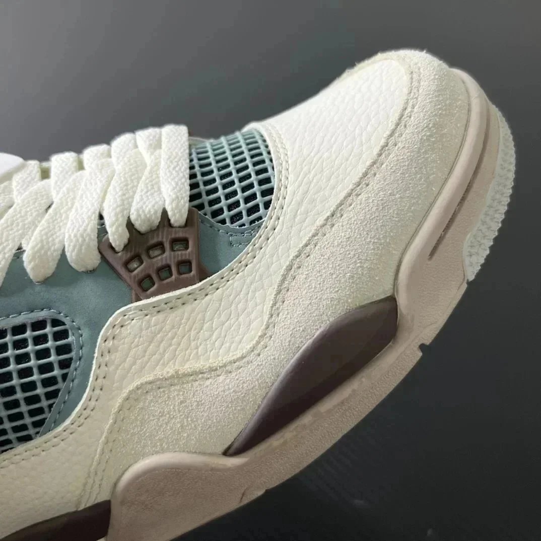 Nike Air Jordan 4 Mint Green White Brown Retro Basketball Sneakers