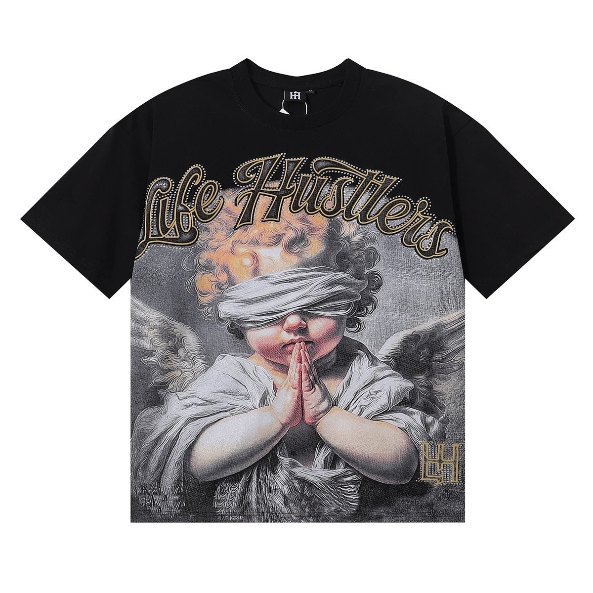 Hypebeast Logo Black Embellished Graphic T-Shirt