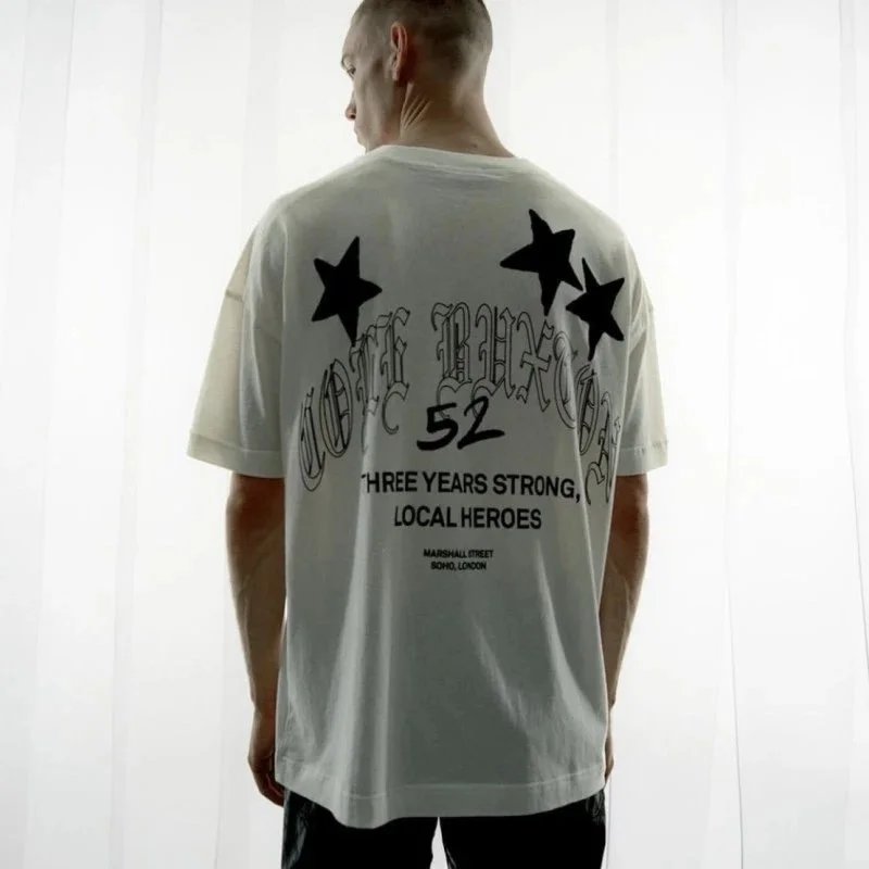 Cole Buxton Brown White Black Grey Navy Graphic Print T-Shirt