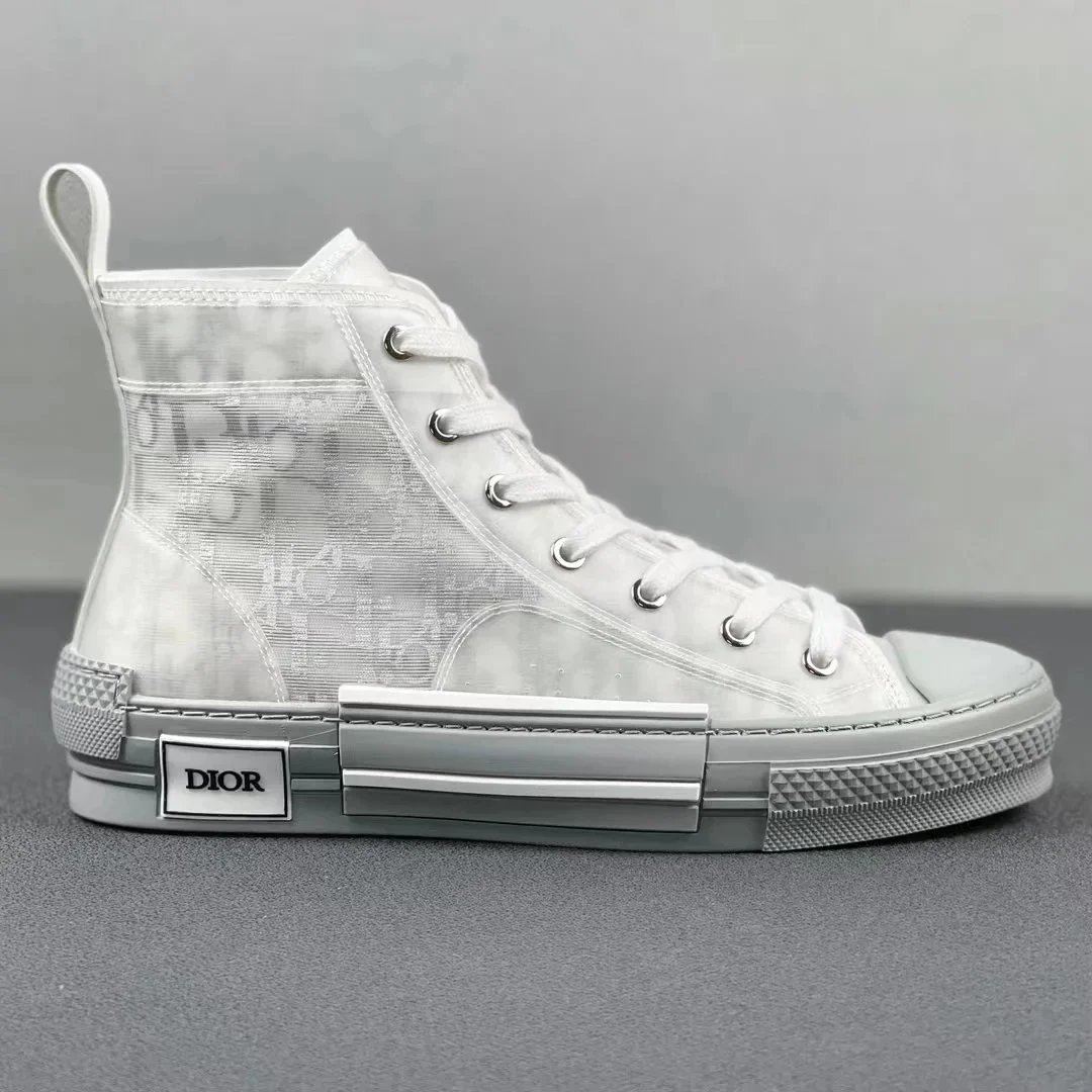 Dior B23 Light Blue Oblique Print High Top Sneakers