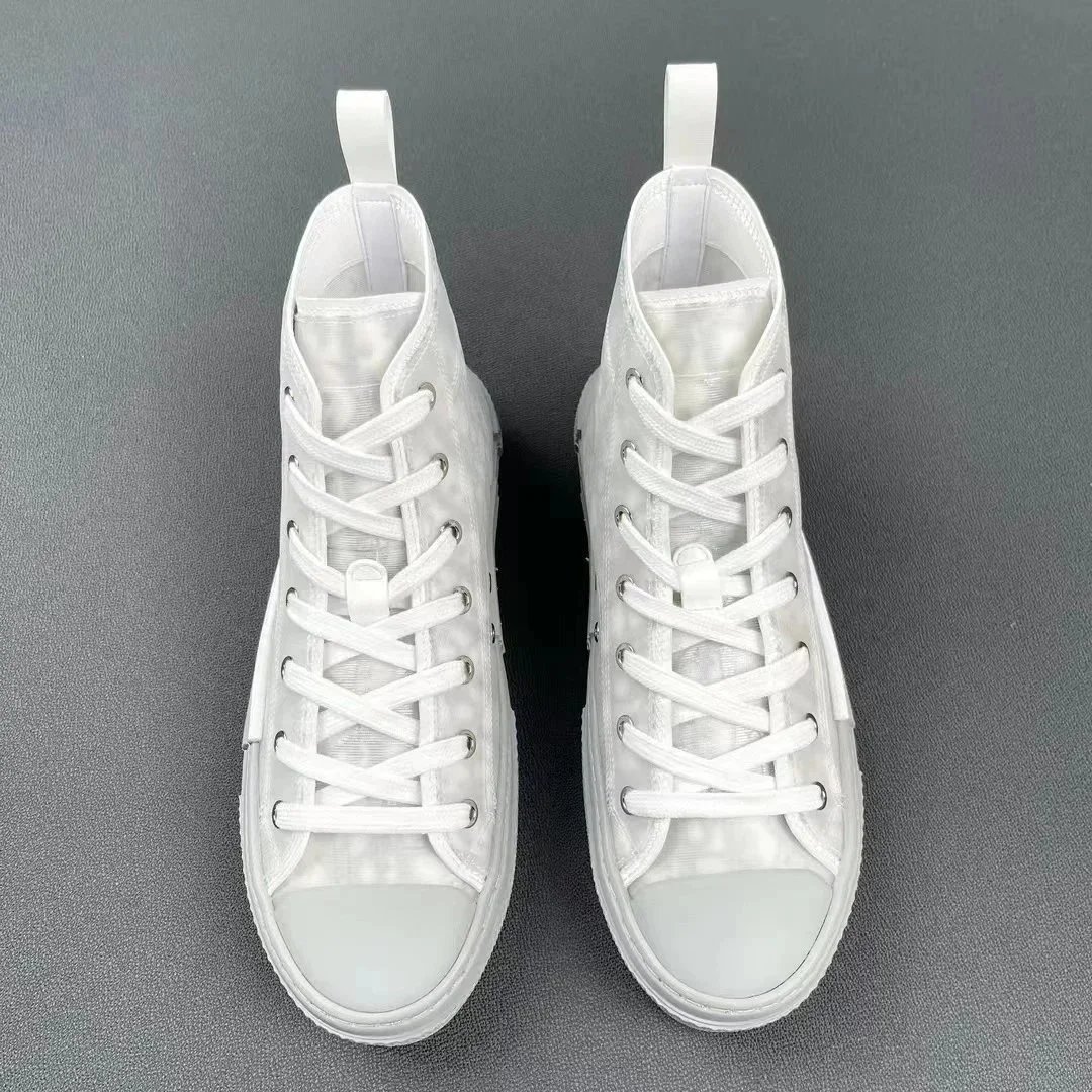 Dior B23 Light Blue Oblique Print High Top Sneakers