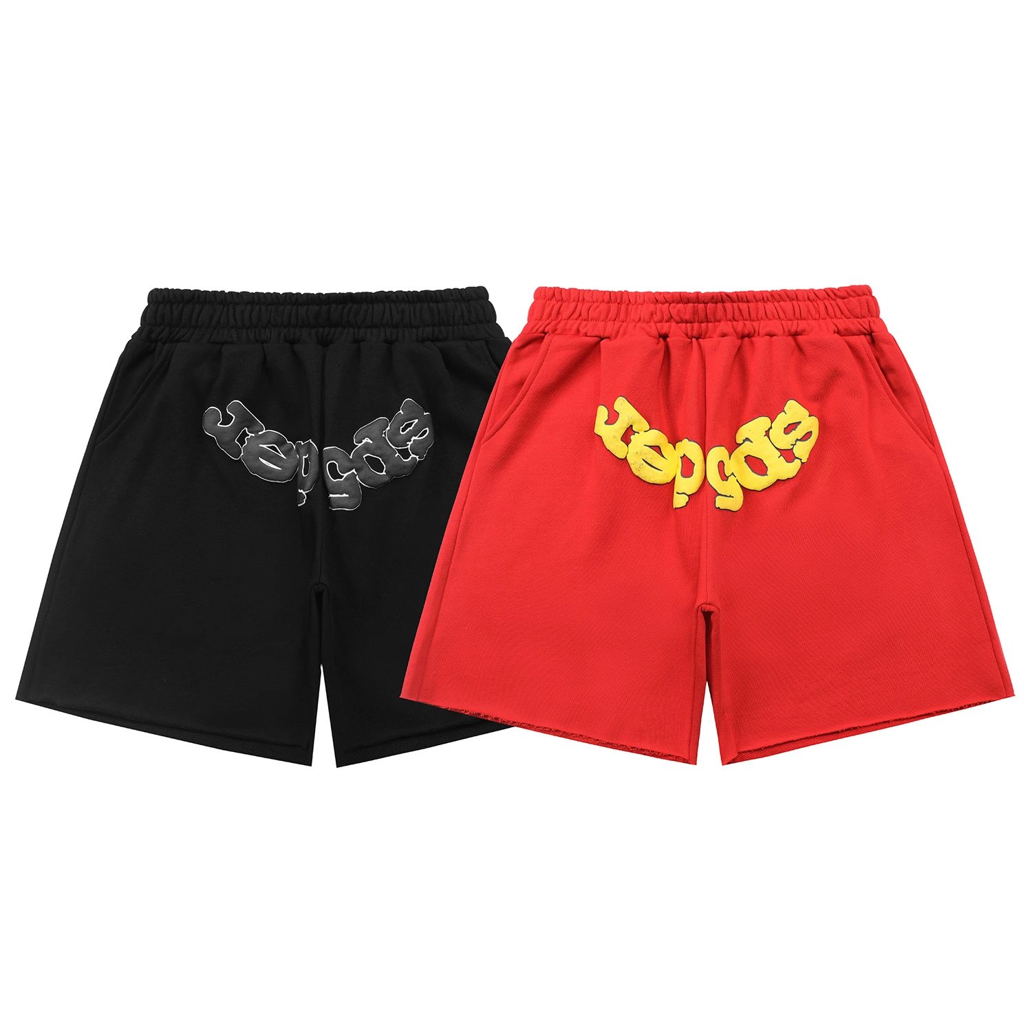 Apede Mod White Blue Yellow Black Embroidered Logo Sweat Shorts