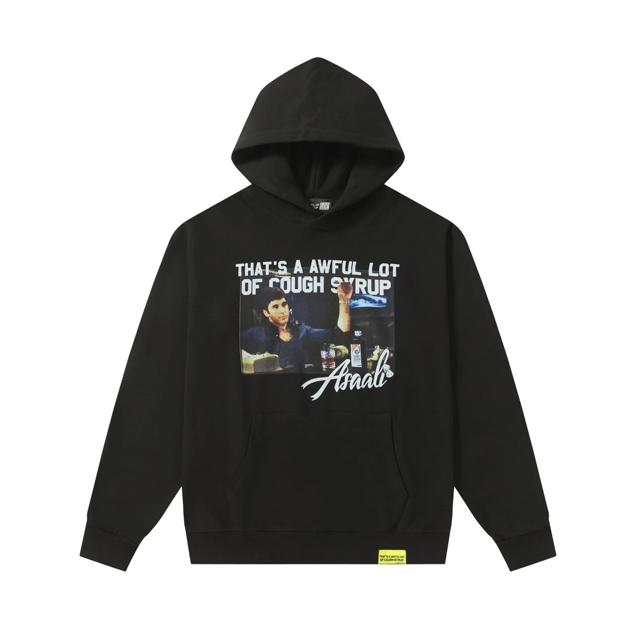 Asaali Cough Syrup Print Beige Graphic Hoodie