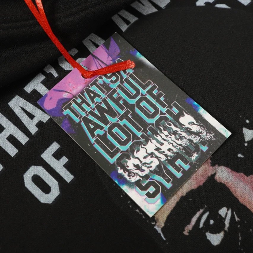 Black Graphic Hoodie With Distorted Face Print Streetwear