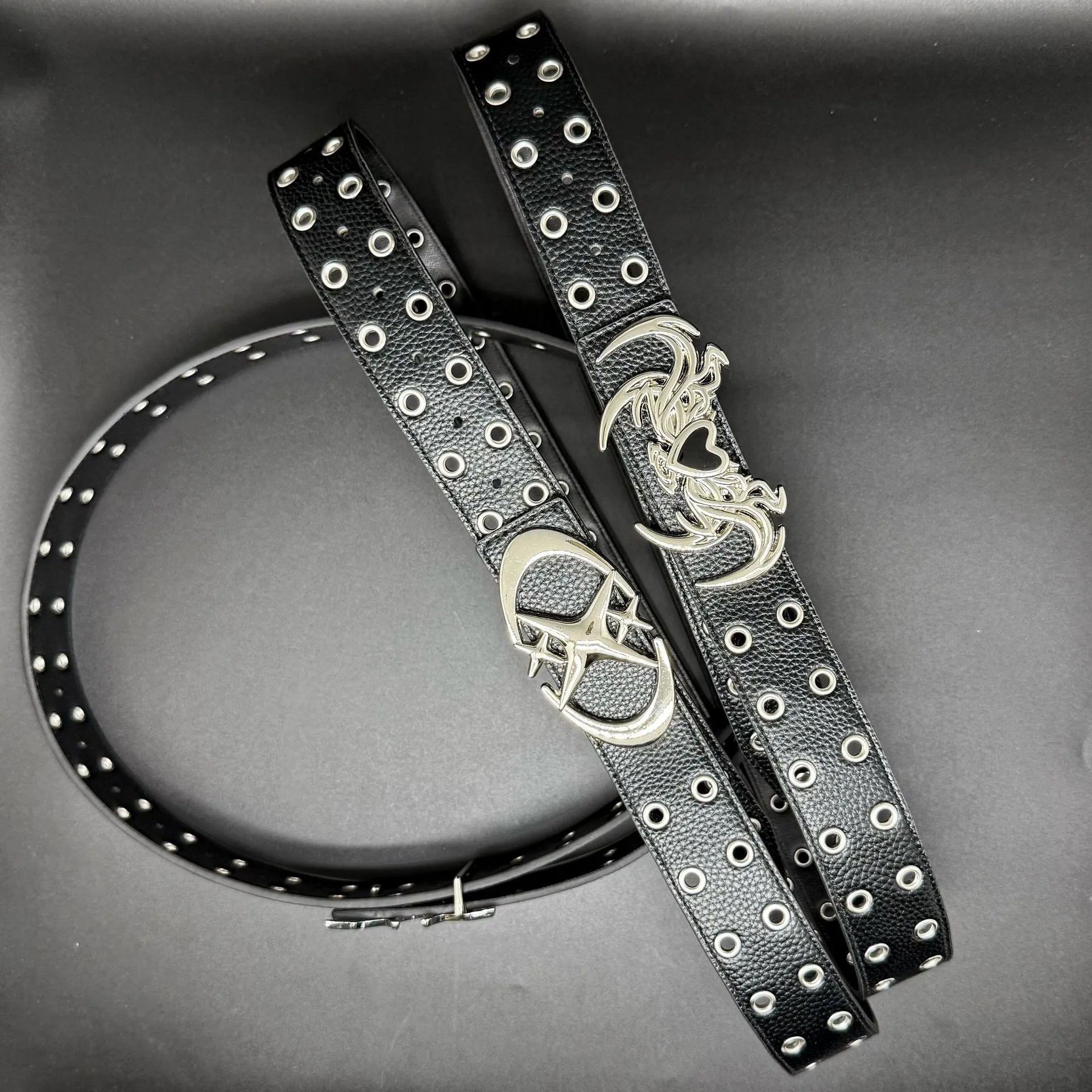 Unbranded Belts Grommet Belt with Decorative Metal Buckle image 1