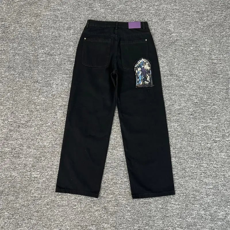 Derschutze Jeans Wide-Leg Patchwork — DERJ-001