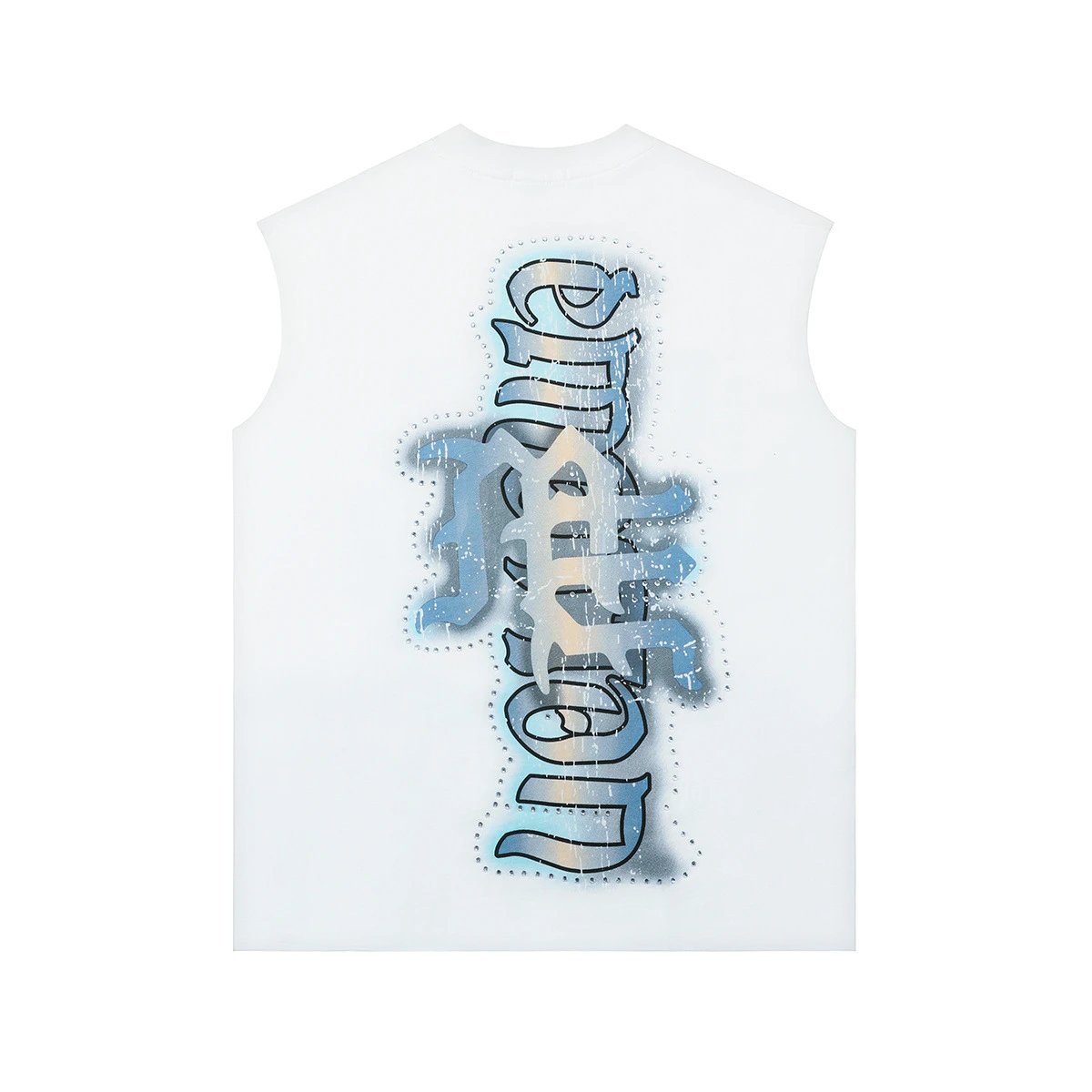 Mixed Emotion Sleeveless White Graphic Angel Print Tank Top