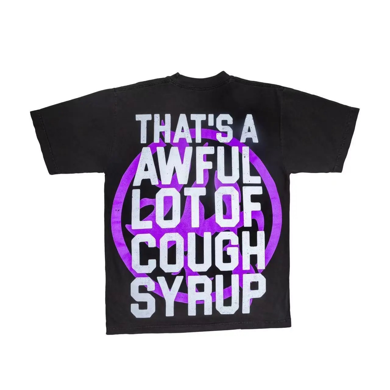 White Graphic Tee Purple Black Streetwear T-Shirt