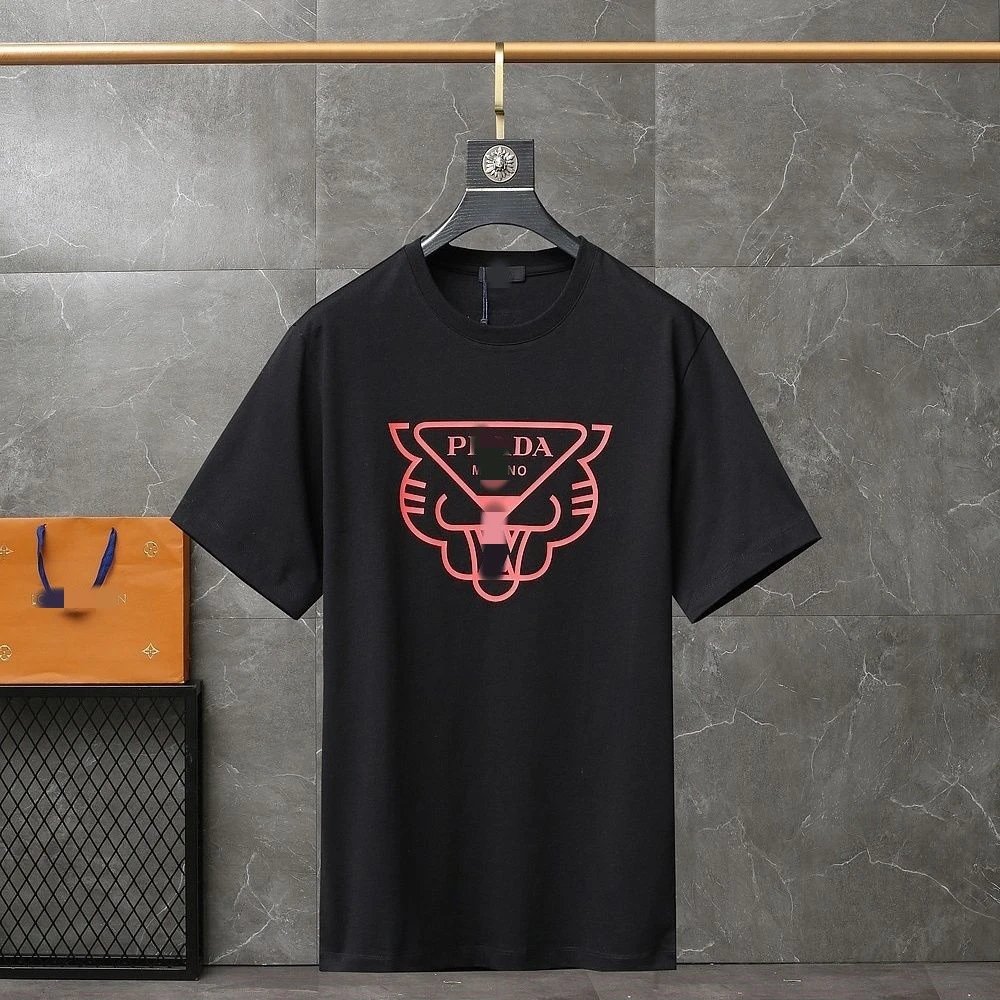 Prada Tiger Triangle Logo T-shirt Black