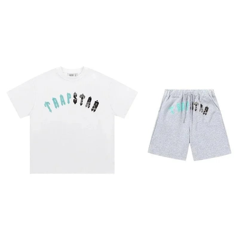 Trapstar White Tee And Grey Shorts Set