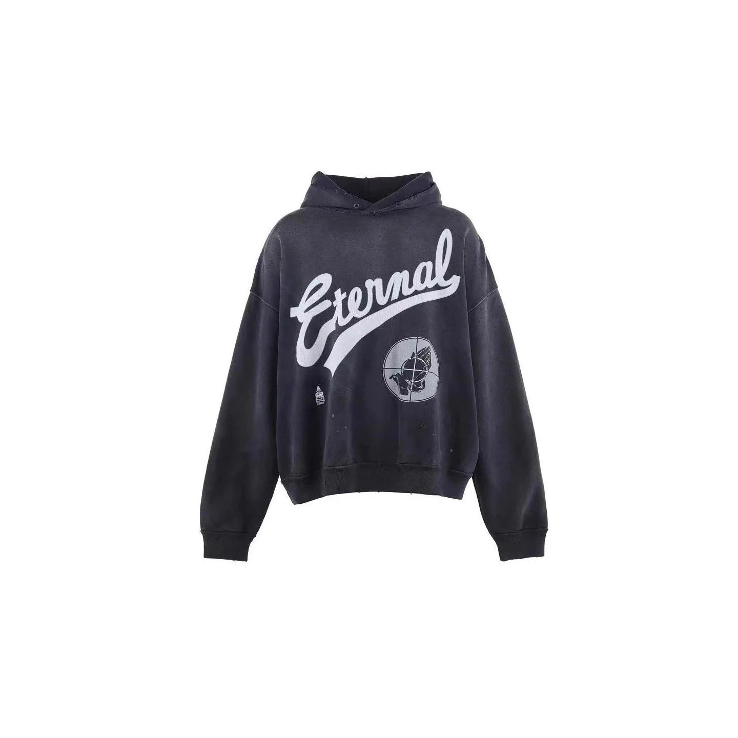 Oversized Hooded Sweatshirt Black Graphic Streetwear
