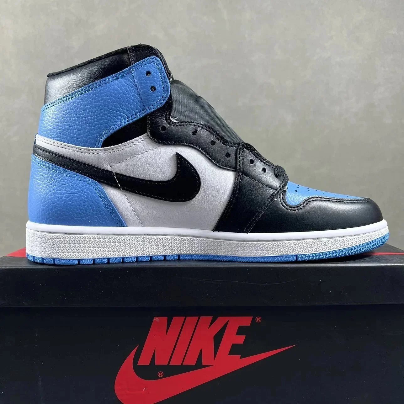 Nike Air Jordan 1 High White Black Blue Elephant Grey Green Casual Sneakers