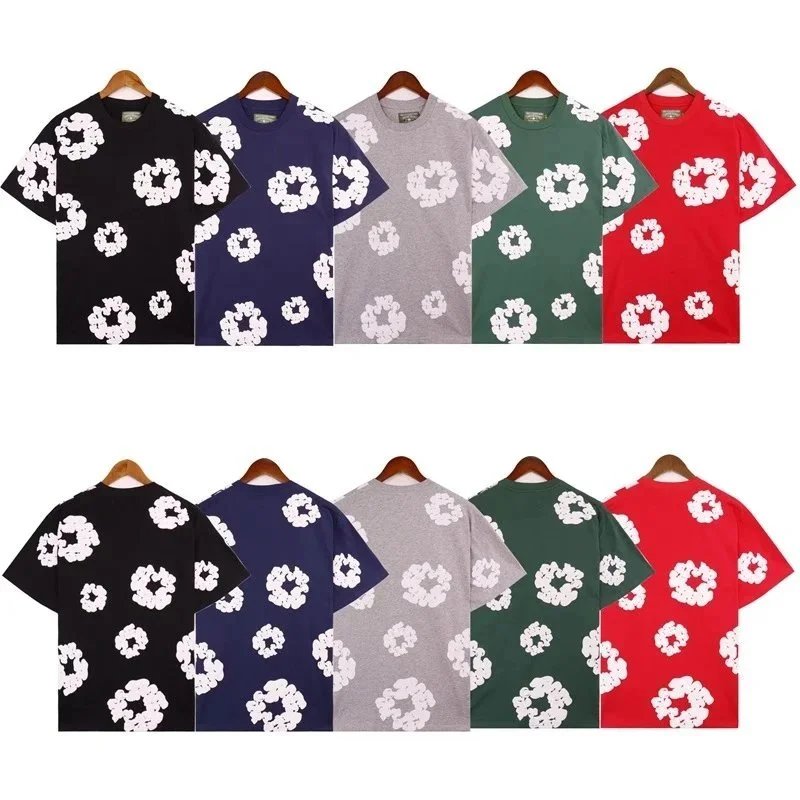 Cotton T-Shirt Shorts Set White Floral Print Casual