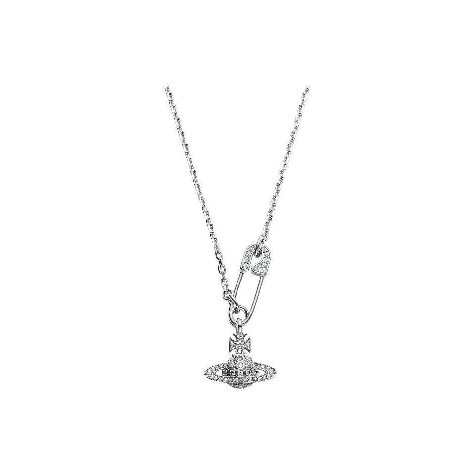 Vivienne Westwood Silver Crystal Orb Pendant Necklace