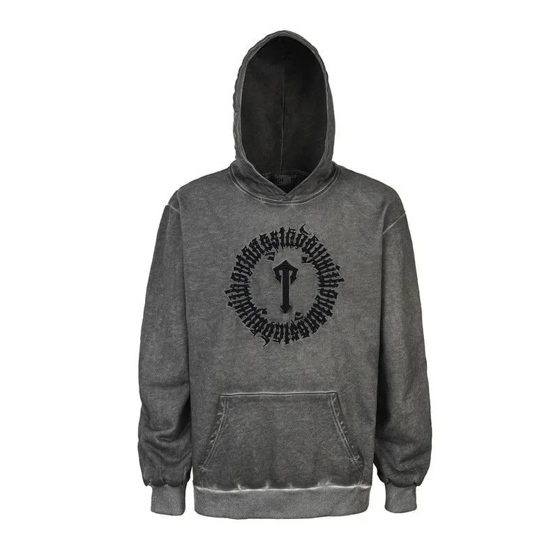 Graphic Hooded Sweatshirt Charcoal Blue Purple Olive Casual Pullover