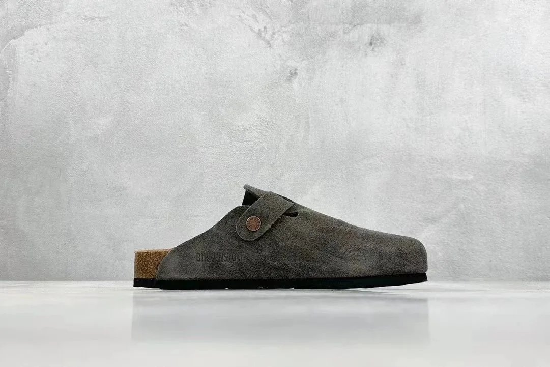 Birkenstock Boston Grey Suede Classic Clog