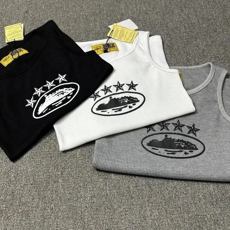 Guerilla Ribbed Tank Top Gray Black White Graphic Streetwear