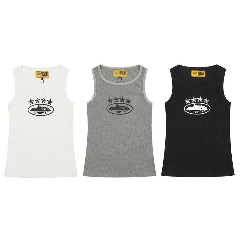 Guerilla Ribbed Tank Top Gray Black White Graphic Streetwear
