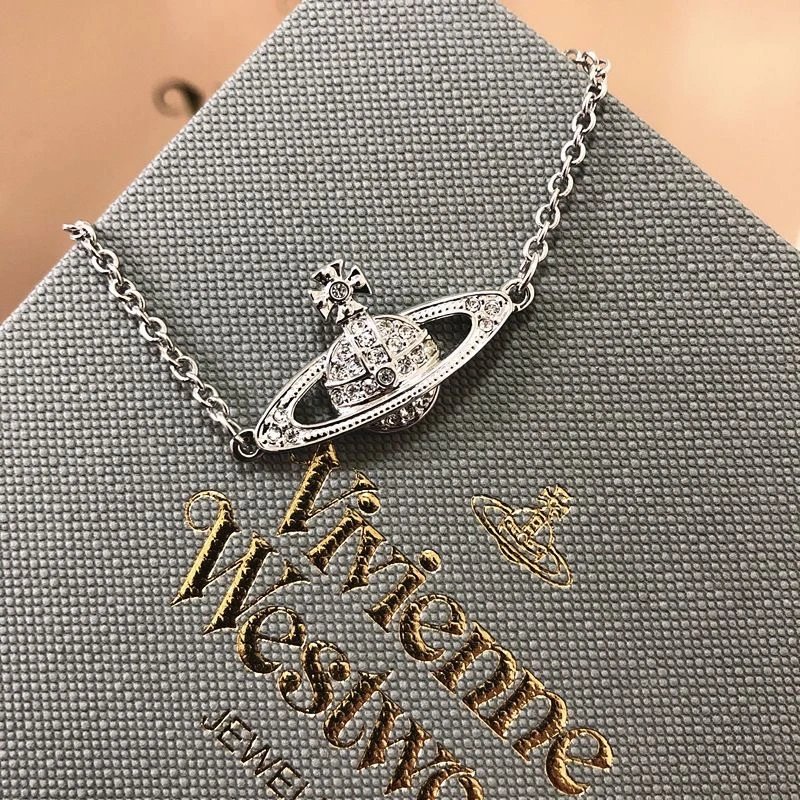 Vivienne Westwood Orb Silver Crystal Pendant Necklace