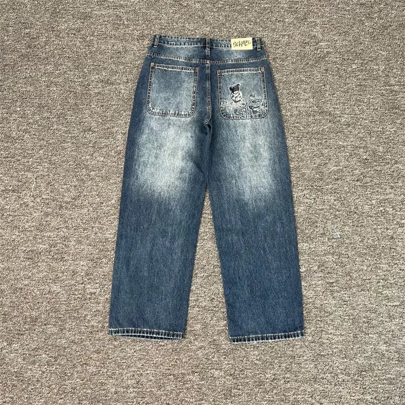 Derschutze Jeans Wide-Leg Patchwork — DERJ-002
