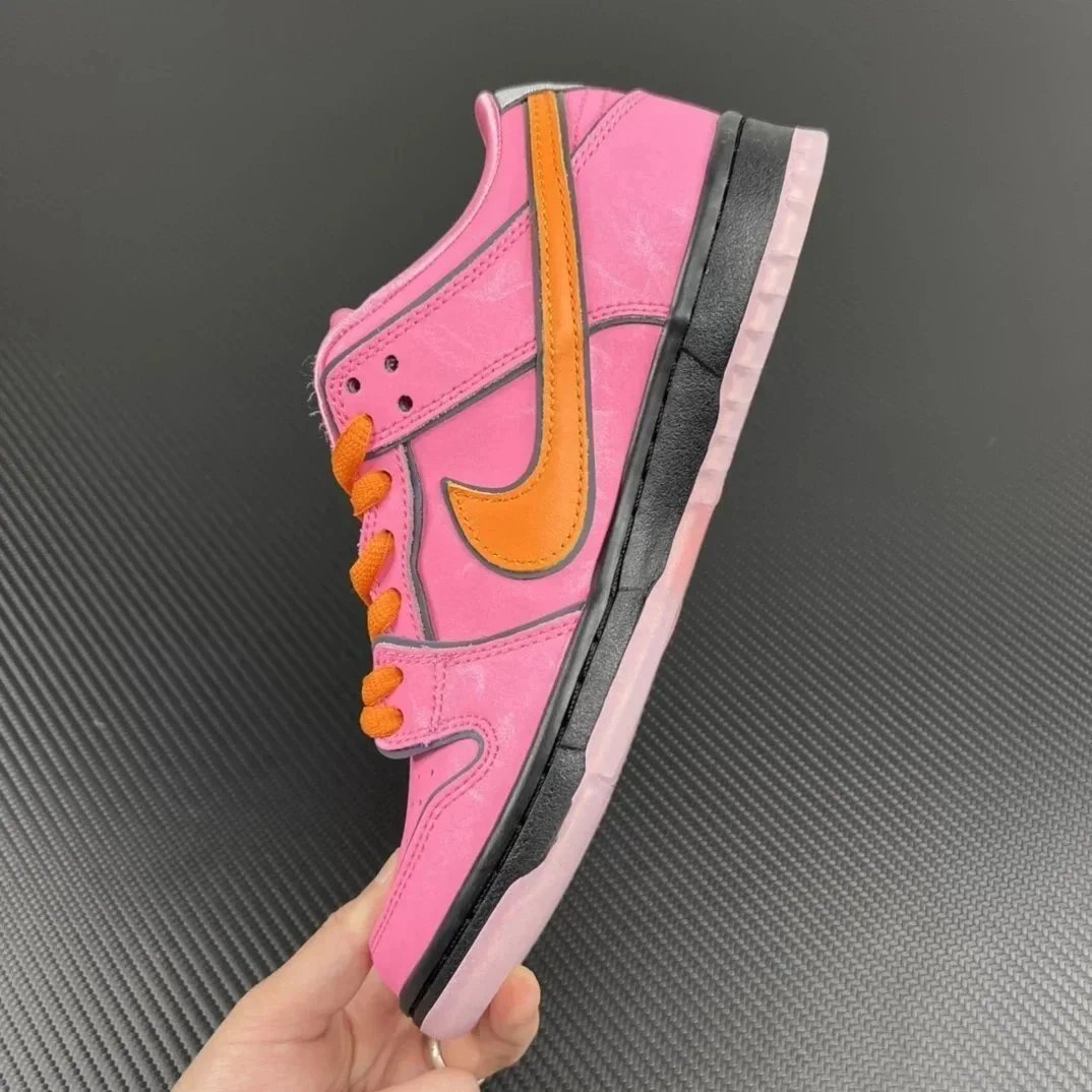 Nike Dunk Low Pink Orange Swoosh Casual Sneakers