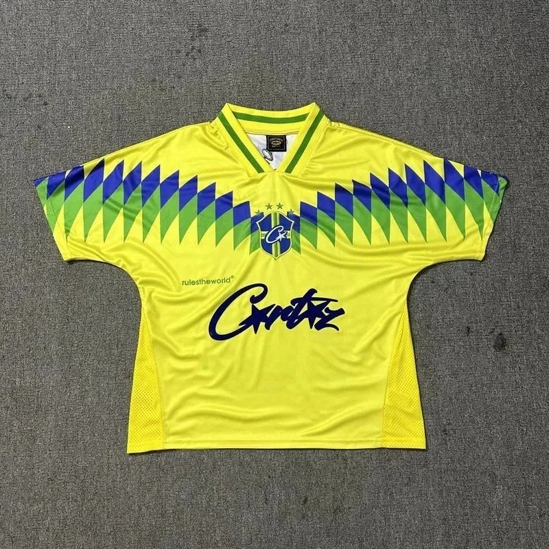 Brazil National Team 1994 Retro Soccer Jersey Blue Yellow Diamond Pattern