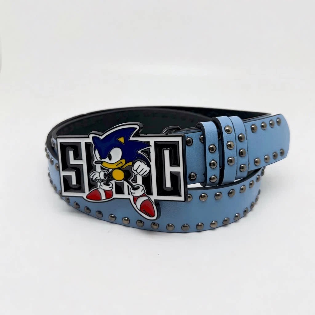 Sonic The Hedgehog Pink Studded Leather Belt