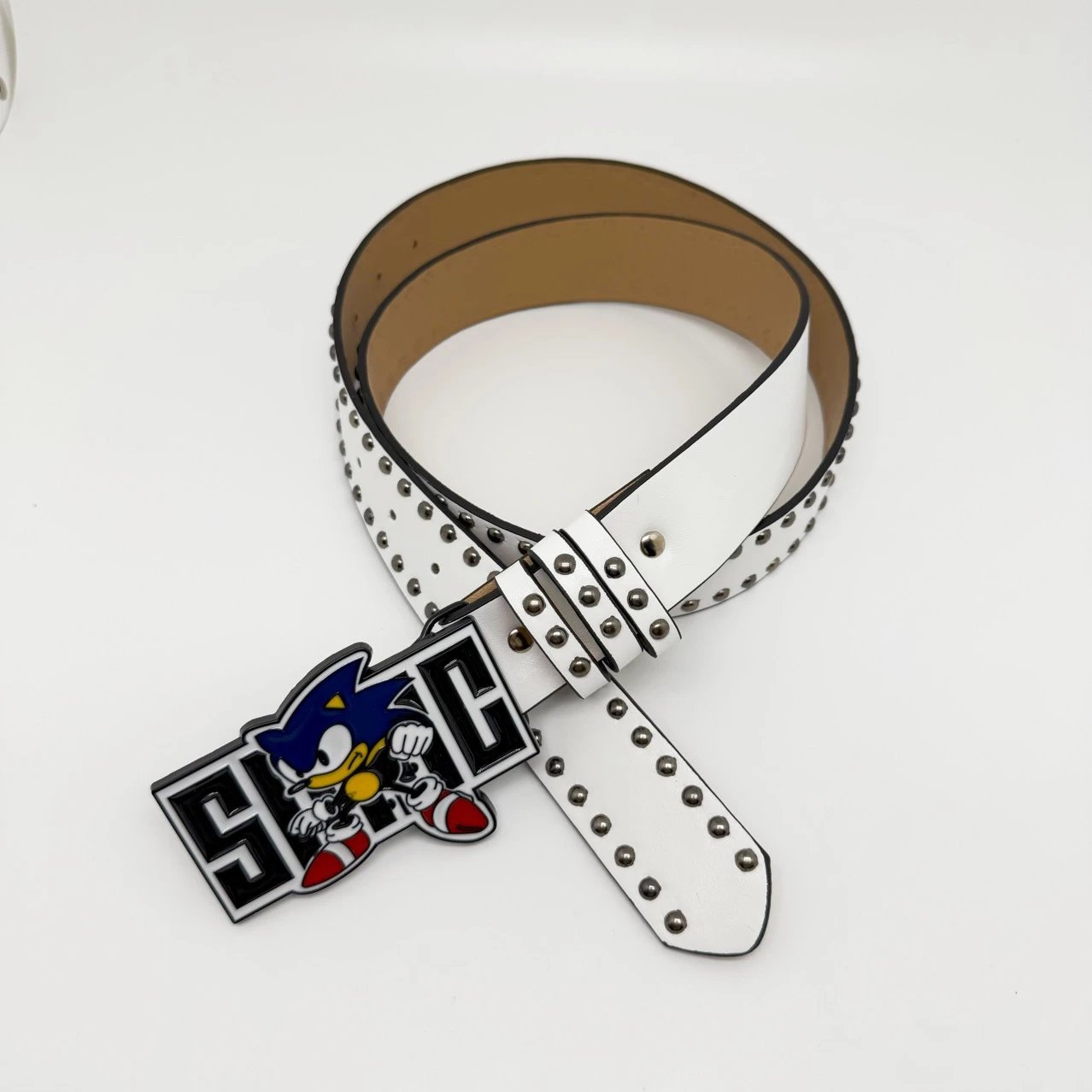 Sonic The Hedgehog Pink Studded Leather Belt