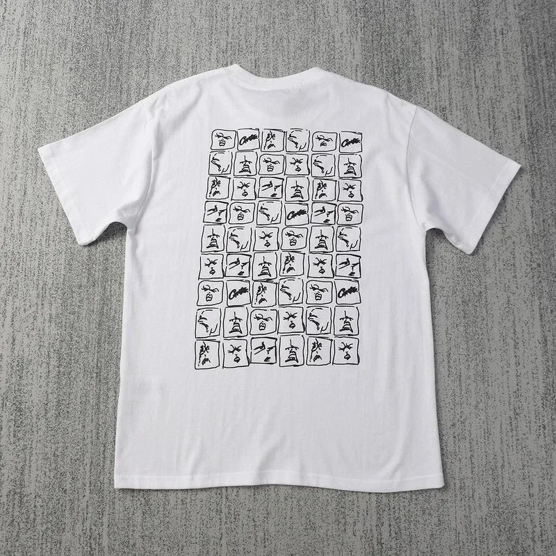 Cavitz White Graffiti Logo Streetwear T-Shirt