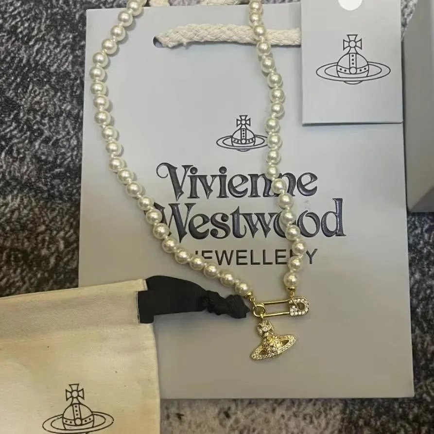 Vivienne Westwood Pearl Orb Pendant Necklace Silver