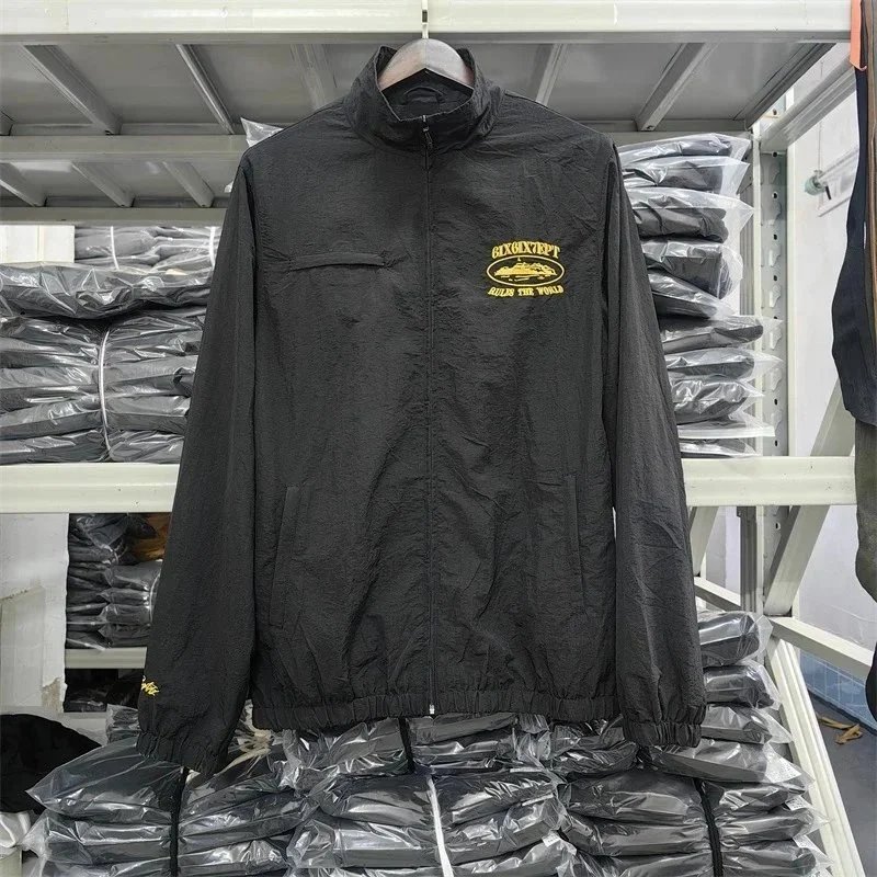 Black Track Suit Set With Embroidered Logo Sportswear