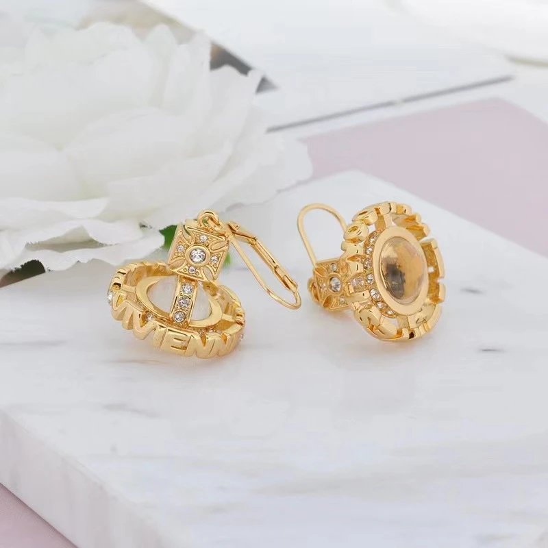 Vivienne Westwood Orb Gold Tone Crystal Embellished Jewelry Set