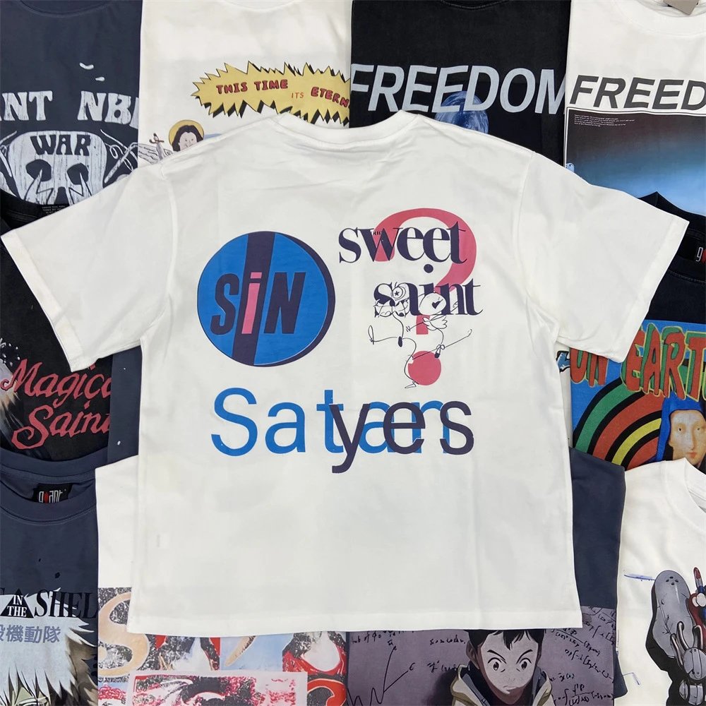 Sweet Saint White Graphic Print Oversized T-Shirt