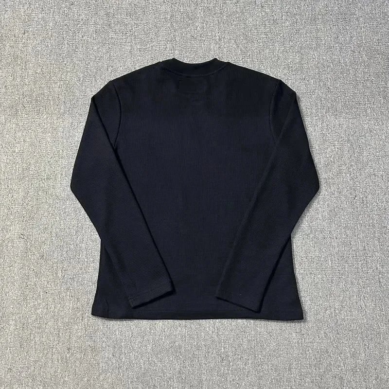 Black Ribbed Long Sleeve T-Shirt with White C Star Logo