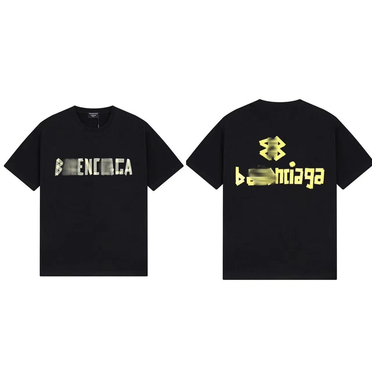 Balenciaga Logo Print Black White Graphic T-Shirt